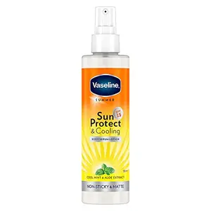 Vaseline Sun Protect & Cooling SPF 15 Body Serum Lotion. Superlight Quick Absorbing. Provides Skin Protection from Sun & Tanning. Enriched with Aloe Extract & Natural Cool Mint. 180 ml