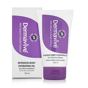 Dermavive Intensive Body Hydrating Oil - Ultra Nourishing | Hydrates Dry Skin Instantly | Non-Greasy and Promotes Healthy-Looking Skin 120ml