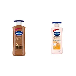 Vaseline Intensive Care Cocoa Glow Body Lotion 400 ml & Vaseline Sun + Pollution Protection SPF 30 Body Lotion 400 ml