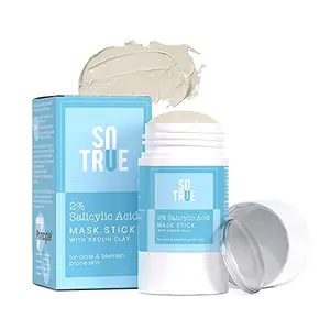 Sotrue 2% Salicylic Acid Face Mask Stick with Kaolin Clay | For Acne Blackheads and Blemish Prone Skin | Reduces Excess Oil and Dirt | Deep and Gentle Exfoliation | 30g