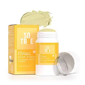 Sotrue Ubtan Face Pack Mask Stick For Glowing Skin with Turmeric Papaya & Saffron | Reduces Tanning Dark Spots | 30g