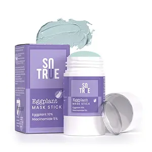 Sotrue Eggplant Cleansing Mask Stick For Face | Made in India | For Blackheads Deep Cleansing Oil Control Anti-Acne & Anti-Ageing | Purifying Solid Clay Detox Mud Mask with Niacinamide