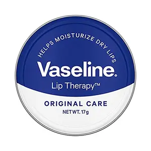 Vaseline Lip Tin Original Care Infused with Vitamin E for Healthy Lips & Natural Glossy Shine. Moisturizes & Hydrates Dry Chapped Lips. 17g