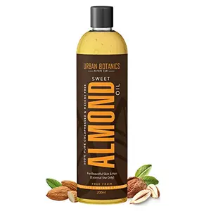 UrbanBotanics Pure Cold Pressed Sweet Almond Oil for Hair and Skin 200ml ( Odorless )