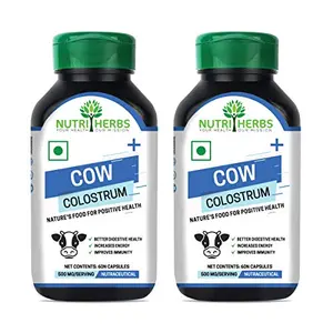 Nutriherbs Cow Colostrum (Piyush) Plus Immunity Energy and Metabolism Booster 500mg 60 Capsules