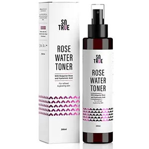 Sotrue Rose Water Spray For Face | Alcohol Free Face Toner with Bulgarian Rose & Hyaluronic Acid 200ml | Skin Refining Pore Tightening and Deep Cleansing | Suitable for Oily Acne Prone Dry and Normal Skin