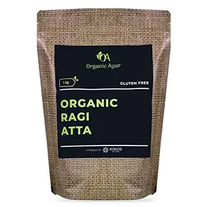 Organic Ayur Ragi Atta(Finger Millet) 1kg Certified Organic