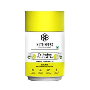 Nutriherbs Tribulus Terrestris 60 Capsules 800 mg For Enhanced Performance Muscle Mass & Energy Pack of 1