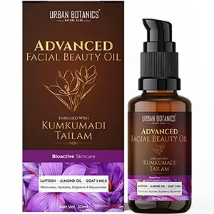 UrbanBotanics Kumkumadi Tailam for Skin | Kumkumadi Oil for Face Wrinkles Fine Lines Pigmentation - Men & Women 30ml