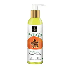 Good Vibes Papaya Brightening Face Wash 120 ml - Radiant Glowing Moisturizing Brightening Anti Ageing Pore Cleansing Formula for All Skin Types Natural No Parabens & Mineral Oil No Animal Testing