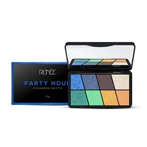 RENEE Eyeshadow Palette Long Lasting High Pigmented Multicolor Eye Makeup with Mattes & Shimmers Party Hour 16gm