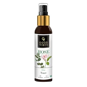 Good Vibes Rose Glow Toner 120 ml Hydrating Light Weight Anti Ageing Nourishing Moisturizing Brightening Revitalising for All Skin Types Natural No Alcohol Parabens & Sulphates No Animal Testing