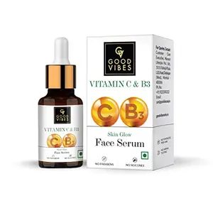 Good Vibes Vitamin C & Vitamin B3 Skin Glow Serum 10 ml With Anti Aging Properties Helps Reduce Fine Lines and Wrinkles Naturally Glowing Face Serum For All Skin Types No Parabens & Sulphates