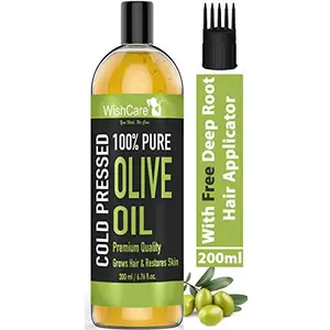 WishCare 100% Pure Premium Cold Pressed Olive Oil for Hair & Skin - 200ml