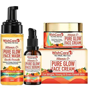 Wishcare Pure Glow Vitamin C Face Kit - For Bright & Young Skin With Hyaluronic Acid & Niacinamide