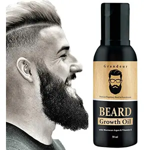 Grandeur Beard Growth Oil For Men For Thicker & Fuller Beard- 50ml With Argan Oil & Vitamin E