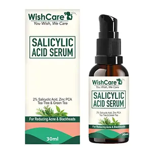 WishCare 2% Salicylic Acid Serum for Active Acne/Acne Marks & Blackheads with Zinc PCA Tea Tree & Green Tea - 30 ml Clear (WSAS30)