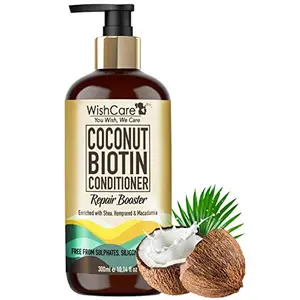 WishCareï¸ Coconut Biotin Conditioner - Repair Booster - No Parabens Sulphates & Silicones - 300 Ml