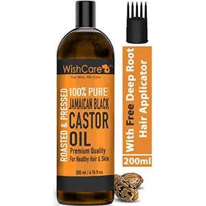 WishCare Premium Jamaican Black Castor Oil For Hair & Skin - Roasted & Pressed - 200 Ml