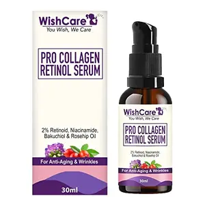 WishCare Pro Collagen Retinol Serum - For Anti-Aging Skin Firming & Plumping Skin - With 2% Retinoid Niacinamide Shea Butter & Rosehip - 30 ml Off White (WPCRS30)
