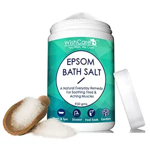 WishCare Natural & Pure Epsom Bath Salt - 950 Gms - No Color/Fragrance/Preservatives - Muscle Pain Relief