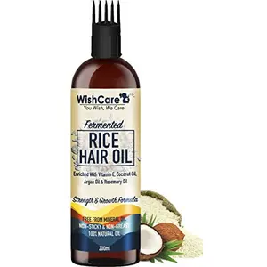 WishCare Fermented Rice Hair Oil - With Deep Root Hair Applicator- Increases Strength & Promotes Growth - 200 Ml - NO Mineral Oil Silicones & Synthetic Fragrance