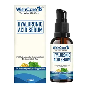WishCare 2% Hyaluronic Acid Serum with CICA Ceramide & B5 - Multi-Molecular Hyaluronic Acid Serum - 30 ml Clear (WHAS30)