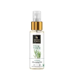 Good Vibes Tea Tree Nourishing Cleansing Oil - 30 ml - Moisturizing and Nourishing for Dry Skin and Clogged Pores - Paraben Free