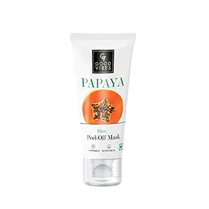Good Vibes Papaya Glow Peel Off Mask 50 g Deep Pore Cleansing Peel-Off Face Mask For All Skin Types Tan Removal & Skin Lightening No Parabens Sulphates & Mineral Oils