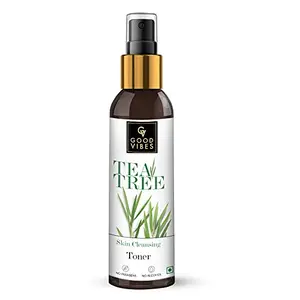 Good Vibes Tea Tree Skin Cleansing Toner 120 ml Hydrating Light Weight Anti Acne Moisturizing Face Toner for All Skin Types Natural No Alcohol Parabens & Sulphates No Animal Testing