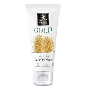 Good Vibes Gold Brightening Peel Off Mask 50 g Deep Pore Cleansing Peel-Off Face Mask For All Skin Types Anti-Bacterial & Helps Remove Acne No Parabens Sulphates & Mineral Oils