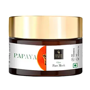 Good Vibes Papaya Glow Face Mask 50 g Deep Pore Cleansing Moisturizing Face Mask For All Skin Types Helps Reduce Wrinkles & Signs Of Ageing No Parabens & Sulphates