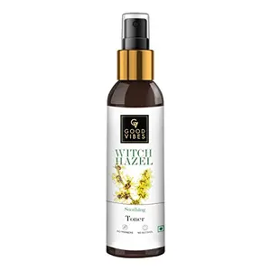 Good Vibes Witch Hazel Soothing Toner - 120 ml - Soothes & Refreshes Skin Removes Impurities & Minimizes Pores - Alcohol Paraben and Cruelty Free