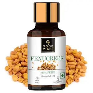 Good Vibes 100% Pure Fenugreek Essential Oil 10 ml Naturally Nourishes Skin Helps Reduce Dandruff & Hair Loss Suitable For All Skin & Hair Types No Alcohol Parabens & Sulphates