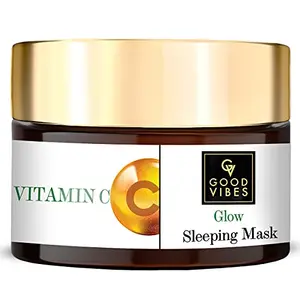 Good Vibes Vitamin C Glow Sleeping Face Mask 50 g Deep Cleansing Moisturizing Face Mask For All Skin Types Rich in Antioxidants & Helps Reduce Dark Spots No Parabens & Sulphates
