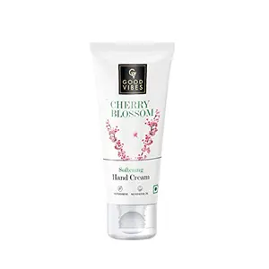 Good Vibes Cherry Blossom Softening Hand Cream 50 g Deep Moisturization Skin Softening Lightweight Non Greasy Quick Absorbing Formula For All Skin Types No Parabens & Sulphates