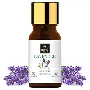 Good Vibes 100% Pure Lavender Essential Oil 5 ml Naturally Detoxifies and Rejuvenates Skin Stimulates Hair Growth Suitable For All Skin & Hair Types No Alcohol Parabens & Sulphates