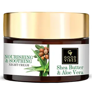 Good Vibes Plus Nourishing and Soothing Night Cream - Shea Butter and Aloe Vera - 50 g - Cruelty Free