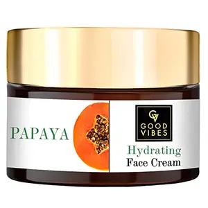 Good Vibes Papaya Hydrating Face Cream 50 g Skin Brightening Moisturizing Light Weight Formula Helps Reduce Dark Circles & Visibly Clears Skin Natural No Parabens & Sulphates No Animal Testing
