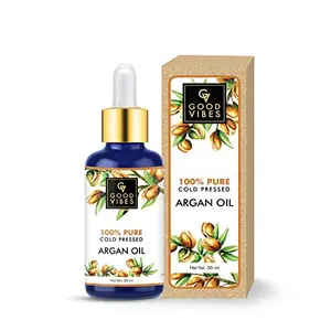 Good Vibes 100% Pure Argan Cold Pressed Carrier Oil 50 ml | Moisturizing & Hydrating For All Skin & Hair Types | 100% Natural No GMO No Synthetics No Animal Testing