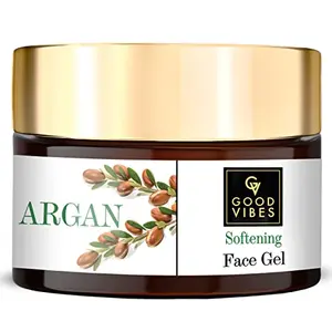Good Vibes Argan Softening Face Gel - 50 g - Deep Hydration and Nourishment for Glowing Skin - Paraben and Cruelty Free