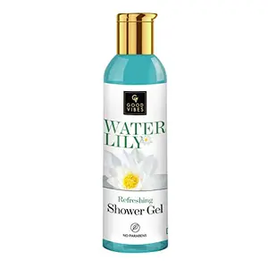 Good Vibes Waterlily Refreshing Shower Gel 200 ml Body Wash For All Skin Types | Moisturizing Nourishing Hydrating | No Parabens No Animal Testing