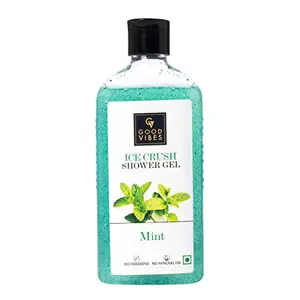 Good Vibes Mint Ice Crush Shower Gel 300 ml | Refreshing Hydrating Moisturizing Cleansing Nourishing Body Wash For All Skin Types | Vegan No Parabens & Mineral Oil Certified Fragrance