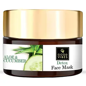 Good Vibes Aloe Cucumber Detox Face Mask 100 g Skin Soothing Moisturizing Hydrating For All Skin Types Cleanses & Tightens Pores No Parabens & Sulphates