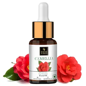 Good Vibes 100% Natural Camellia Deep Moisturizing Facial Oil 10 ml | Lightweight Nourishing Hydrating Formula For All Skin Types | Soft Glowing Skin Naturally | No Parabens & Sulphates