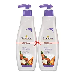 Santoor Perfumed Body Lotion for Extra Moisturizing 250ml Combination Buy1 Get1 Free Sandalwood 500 ml