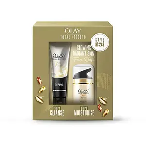Olay Total Effect Day Cream (Spf 15) 50g & Cleanser Pack For Anti Ageing 100g
