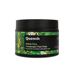 Quench Botanics Mama Cica Instabright Peel Pads | Made in Korea | Skin Brightening and Cleansing Pads | Glycolic Acid for Gentle Exfoliation | with Cica Korean Ginseng Lotus Root and Papaya (45pads)