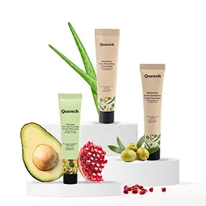Quench Botanics Skin Nourishment Kit Exfoliation Cream Face Wash|Nourishing Cream Mask|Face and Body Cream|Skin-Rejuvenating Formulas|Korean Skin care