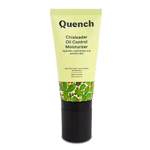 Quench Botanics Chialeader Oil Control Moisturizer | with Relaxing Roller Ball Applicator | Made in Korea | Non-greasy Face Moisturizer | with Chia Seed Bamboo Cactus Water Calendula and Rose Myrtle (75ml)